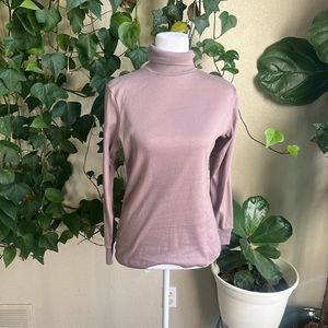 VINTAGE DUOFOLD Light Brown Turtleneck Long Sleeve Shirt | small